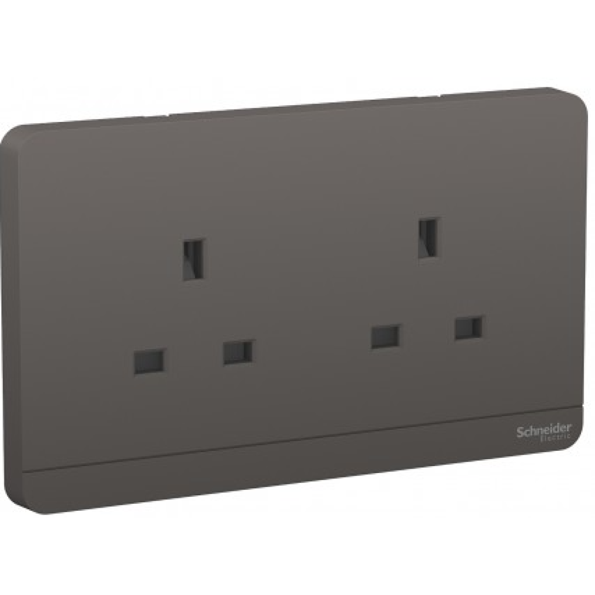 Schneider Electric 施耐德電氣 AvatarOn 13A 兩位連保護門插座 (石墨灰) (E83T426_DG_C5)